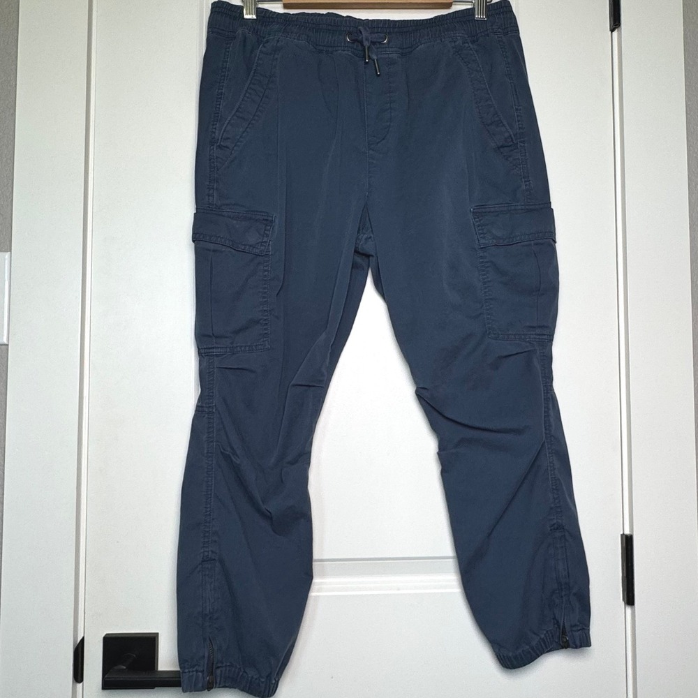 Polo Ralph Lauren Mens Navy Blue Cargo Jogger Pants Size M Ankle Zip Tapered